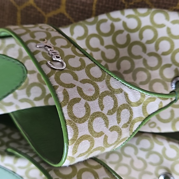 Coach Signature Print Felicia Green Platform Wedges - Picture 4 of 8